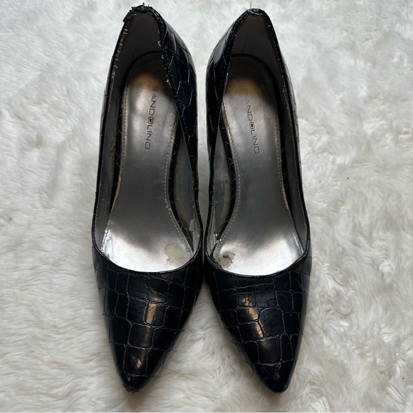Bandolino Black Heels Pointed Toe Glossy Finish Black Size 9 - Picture 6 of 16